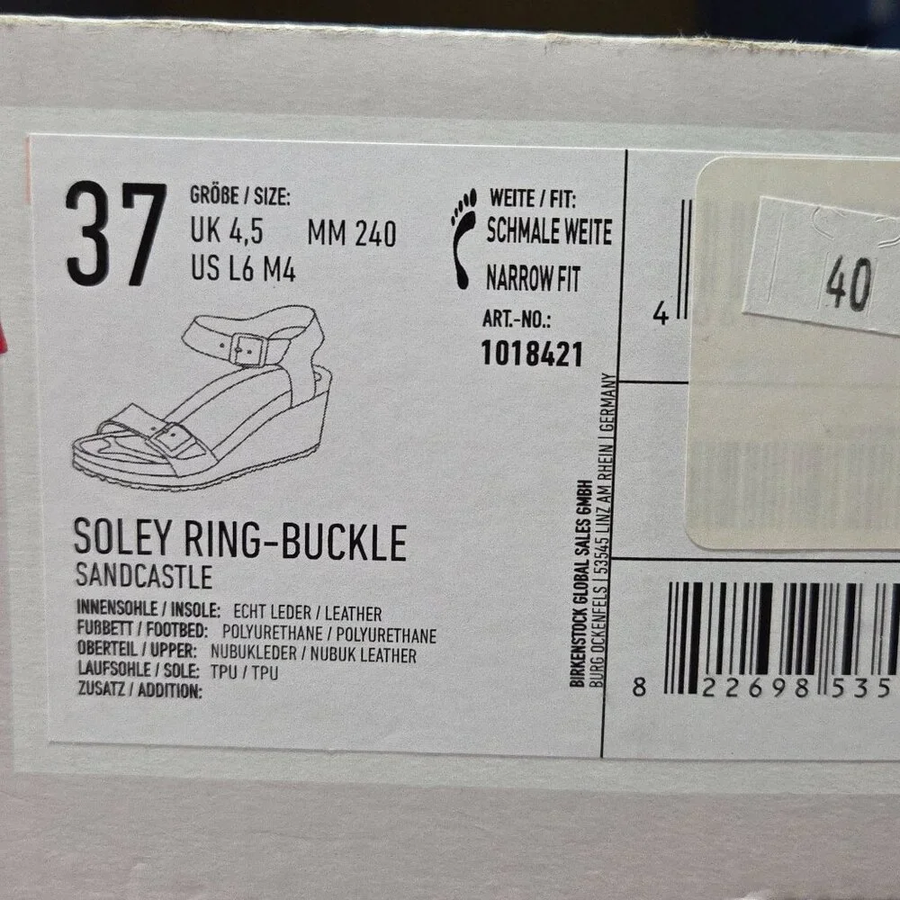 NWT Birkenstock Women's Papillio Soley Sandcastle Wedge Sandals - Picture 7 of 8